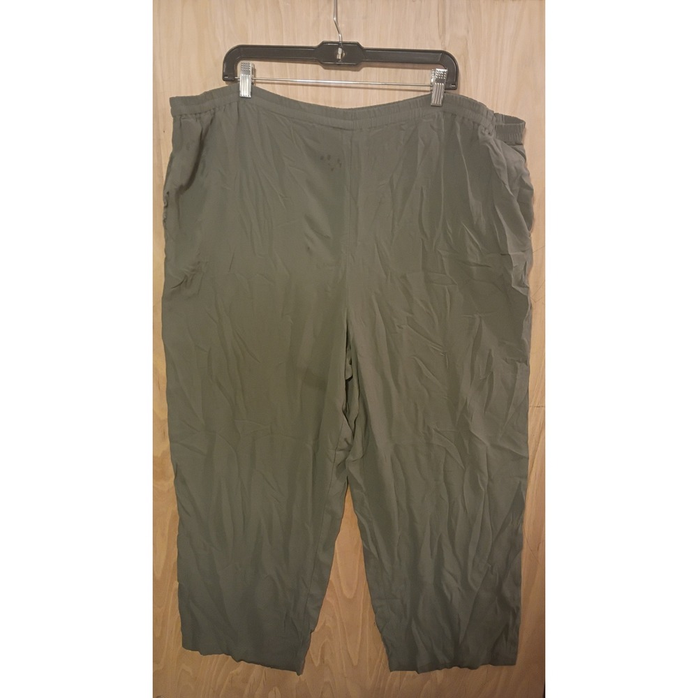 Eileen Fisher Woman Olive Green Elastic Waist Straight Leg Plus Size 2X Wide Leg - Picture 2 of 4